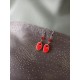 Fancy ceramic earrings half red moon