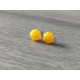 Boucles d'oreilles puce verre fusing millefiori jaunes