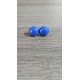 Earrings chip glass fusing blue stainless steel