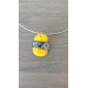 Pendentif femme verre fusing millefiori orange et jaune créatrice bijoux artisanaux vendée