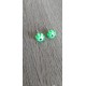 Smart earrings glass fusing millefiori light green