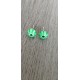 Smart earrings glass fusing millefiori light green