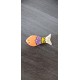 Broche poisson coloré en faïence artisanale sur acier inoxydable made in france vendée