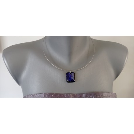 collier de verre fusing violet dichroïc