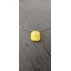 Yellow dichroic pendant with fusing glass reflection handmade vendée creation