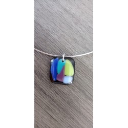 Creative blue fusing glass pendant sold