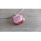 Pendentif rouge transparent aux reflets de verre dichroic en fusing création artisanale vendée