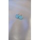 Boucles d'oreilles puce verre fusing bleu clair Dichroic acier inoxydable