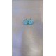 Boucles d'oreilles puce verre fusing bleu clair Dichroic acier inoxydable