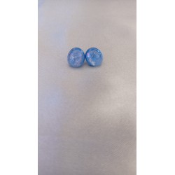 Boucles d'oreilles puce verre fusing bleu Dichroic acier inoxydable