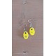 Boucles d'oreilles fantaisie céramique ovale jaune