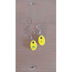 Boucles d'oreilles fantaisie céramique ovale jaune