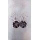 Boucles d'oreilles fantaisie céramique rondes terre noir