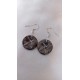 Fancy ceramic earrings round black earth