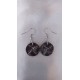 Boucles d'oreilles fantaisie céramique rondes terre noir