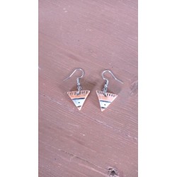 Boucles d'oreilles faïence triangle orange