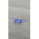 Boucles d'oreilles puce verre fusing millefiori bleu transparent