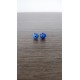 Boucles d'oreilles puce verre fusing millefiori bleu fleurs