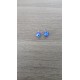 Boucles d'oreilles puce verre fusing millefiori bleu fleurs turquoise