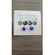 Boucles d'oreilles puce verre fusing millefiori bleu fleurs