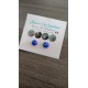 Boucles d'oreilles puce verre fusing millefiori bleu fleurs