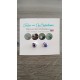 Boucles d'oreilles puce verre fusing millefiori bleu fleurs