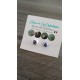 Boucles d'oreilles puce verre fusing millefiori bleu fleurs