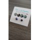 Boucles d'oreilles puce verre fusing millefiori bleu fleurs