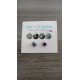 Boucles d'oreilles puce verre fusing millefiori bleu fleurs