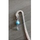 Ceramic turquoise and silver metal bookmark