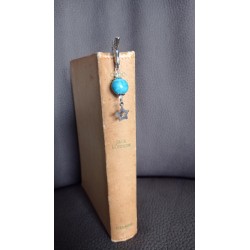 Ceramic turquoise and silver metal bookmark