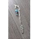 Ceramic turquoise and silver metal bookmark