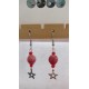 Boucles d'oreilles céramique rouge étoile