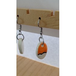 Boucles d'oreilles faïence triangle orange