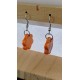 Boucles d'oreilles céramique orange fleurs