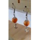 Boucles d'oreilles céramique orange et lune