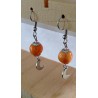 Boucles d'oreilles céramique orange et lune