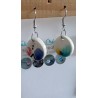 Jolies boucles d'oreilles rondes de faïence céramique multicolore