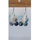 Jolies boucles d'oreilles rondes de faïence céramique multicolore