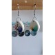 Jolies boucles d'oreilles rondes de faïence céramique multicolore