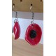 Boucles d'oreilles coquelicots céramique rouge