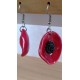 Boucles d'oreilles coquelicots céramique rouge