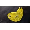 Broche oiseau jaune en faïence artisanale sur acier inoxydable made in france vendée