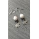 Boucles d'oreilles éléphants céramique blanches