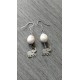 Boucles d'oreilles éléphants céramique blanches