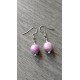 Boucles d'oreilles céramique violettes perles