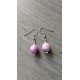 Boucles d'oreilles céramique violettes perles