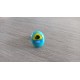 Bague fantaisie verre fusing bleu turquoise jaune acier inoxydable