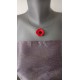 Collier rouge joli coquelicot création artisanale faïence motif florale