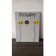 ceramic acrylic frame flowers yellow stainless steel stainless steel on painted canvas